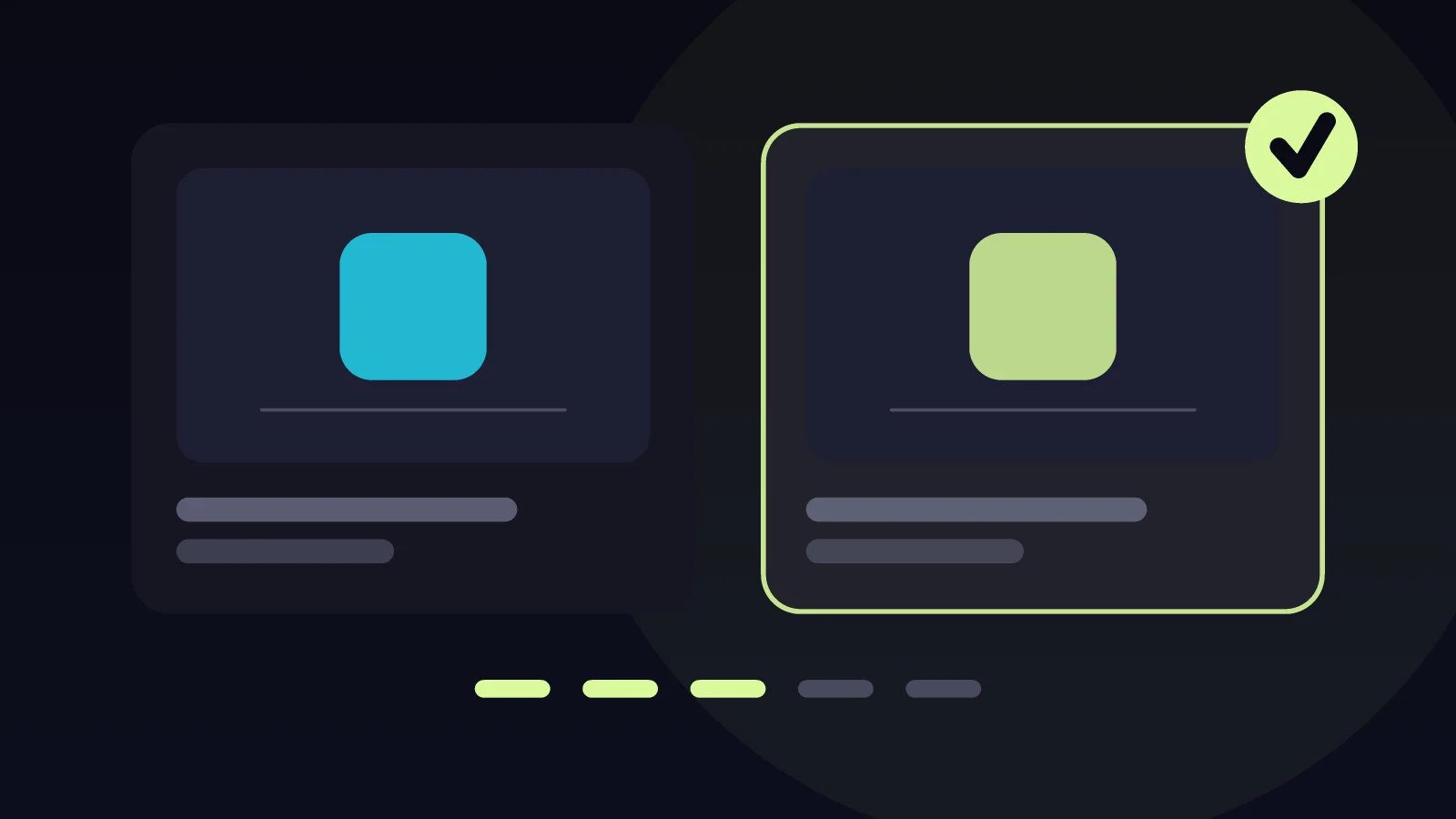 Checklist layout comparing two Shopify product-photo variants in an A/B test, with the winning variant marked by a check